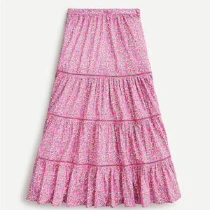 J Crew pink vines block print skirt